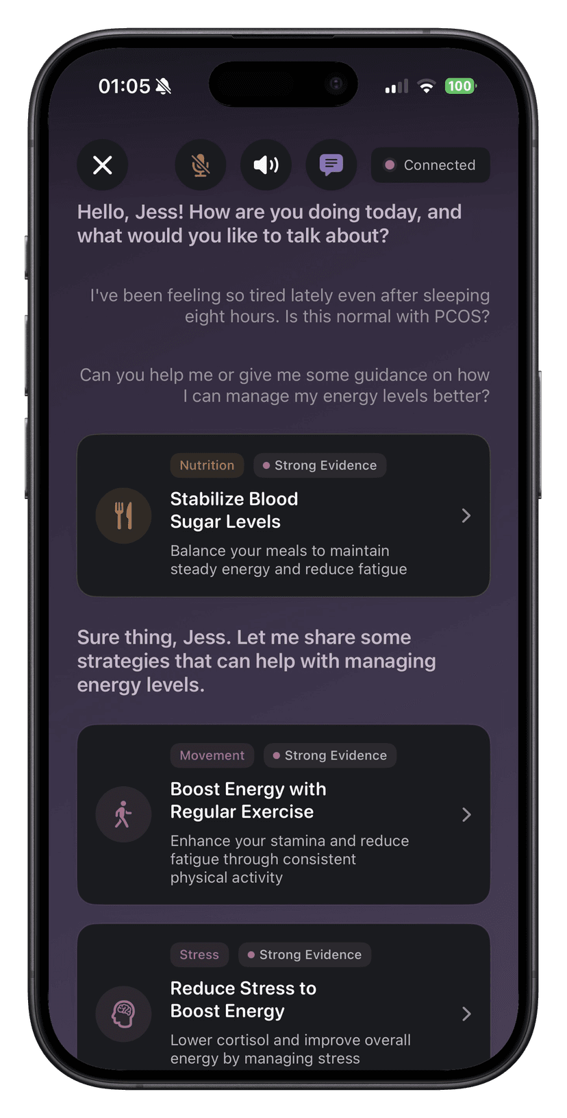 Vani voice chat interface